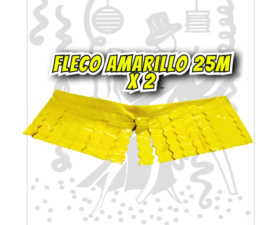 Fleco decorativo de plástico Amarillo - 25 metros x 2 - Ideal para decoración de escenarios y fiestas