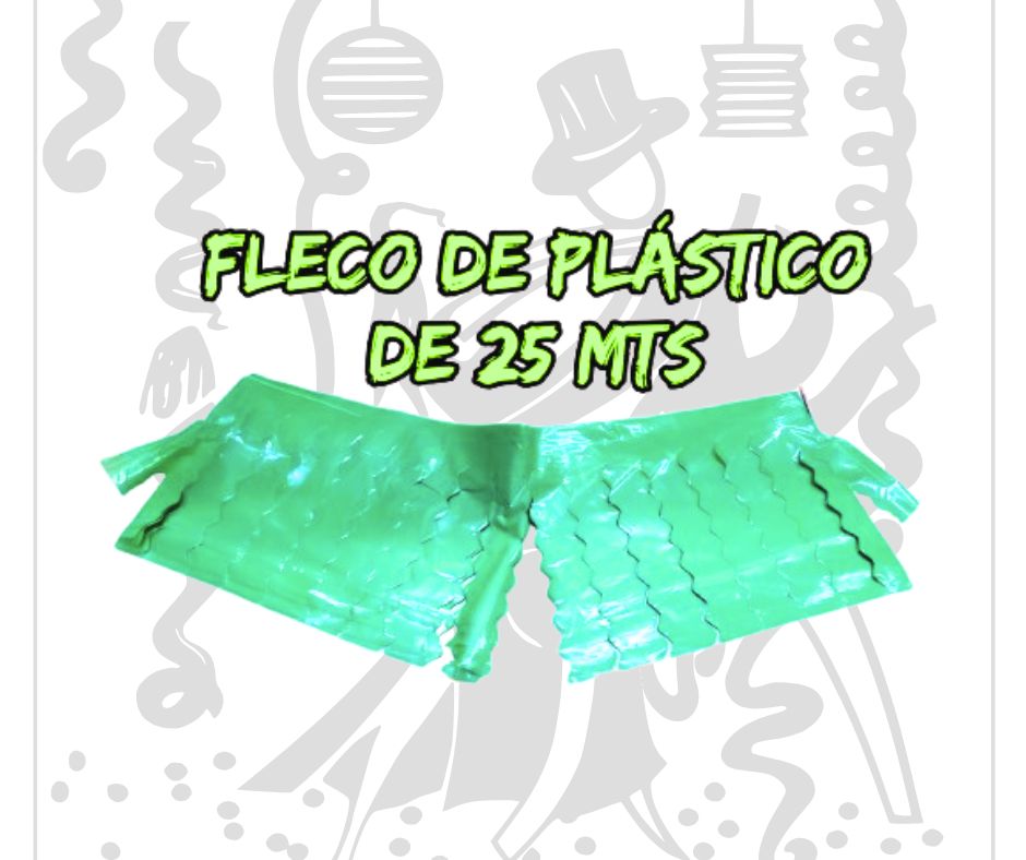 Fleco decorativo de plástico Verde- 25 metros- Ideal para decoración de escenarios y fiestas