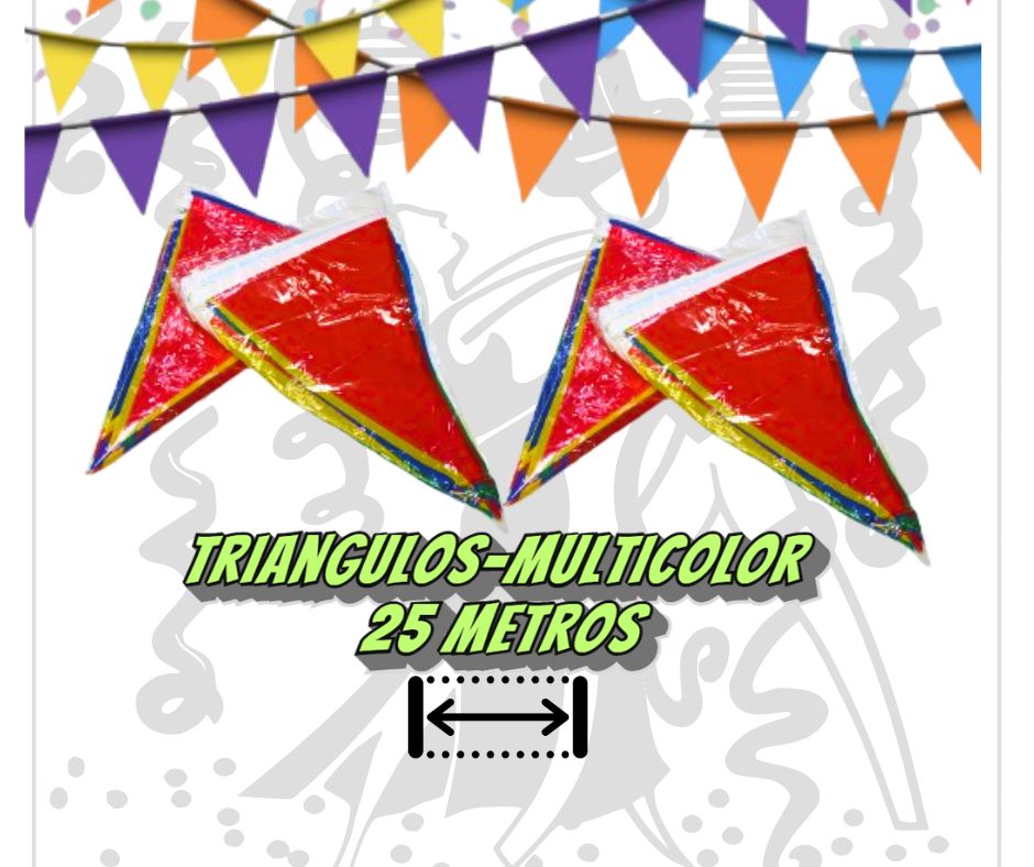 Gallardete Fiestas Multicolor de 25m- Ideal para decoración de escenarios y fiestas