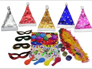 Bolsas de Cotillón Papá Noel Metalizado - Bolsa Fiesta Transparente, Caja Completa