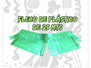 Fleco decorativo de plástico Verde- 25 metros- Ideal para decoración de escenarios y fiestas