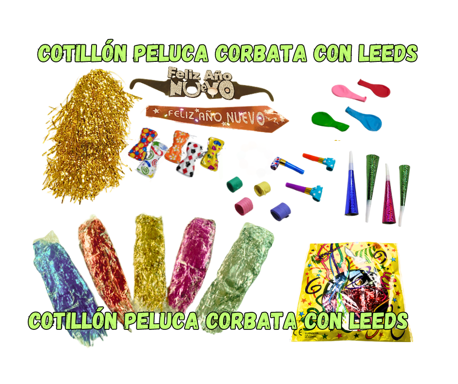 Cotillón PELUCA Corbata LED