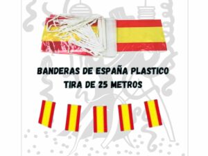 Bandera de España - Tira de 25 metros - Ideal para decoración de eventos deportivos y celebraciones públicas