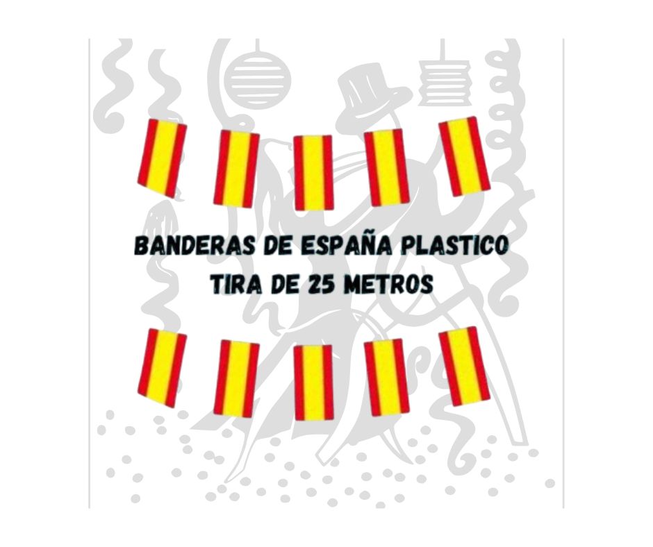 Bandera de España - 2 Tiras de 25 metros - 50m Ideal para decoración de eventos deportivos y celebraciones públicas