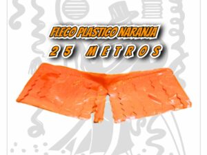 Fleco decorativo de plástico Naranja - 25 metros- Ideal para decoración de escenarios y fiestas
