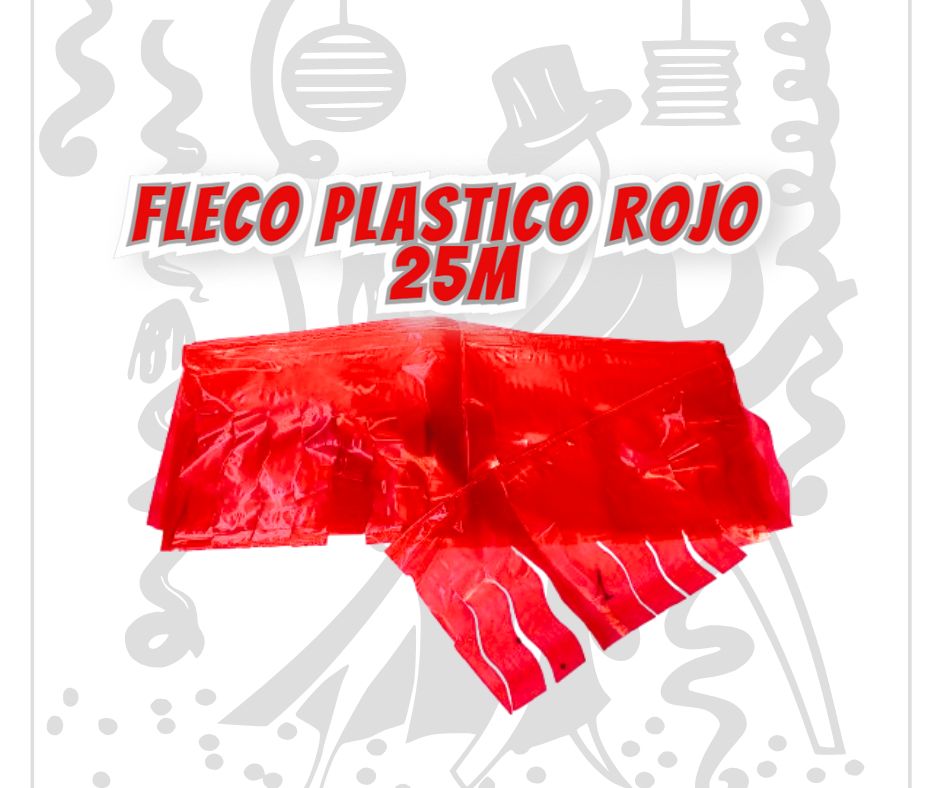 Fleco decorativo de plástico Rojo - 25 metros- Ideal para decoración de escenarios y fiestas