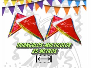 Gallardete Fiestas Multicolor de 25m- Ideal para decoración de escenarios y fiestas